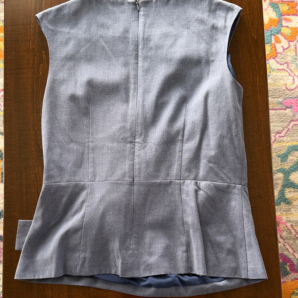 Ann Taylor Chambray Sleeveless Tie-Front Shell - Picture 4 of 4